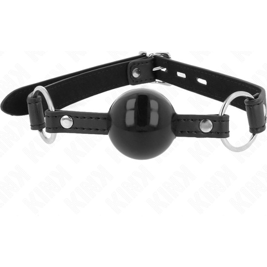 Kink Collar & Gag KINK - TPE BALL 4 CM GAG WITH BLACK LOCK 60 x 2 CM