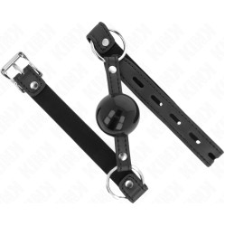 Kink Collar & Gag KINK - TPE BALL 4 CM GAG WITH BLACK LOCK 60 x 2 CM
