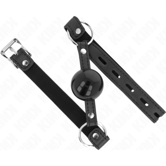 Kink Collar & Gag KINK - TPE BALL 4 CM GAG WITH BLACK LOCK 60 x 2 CM