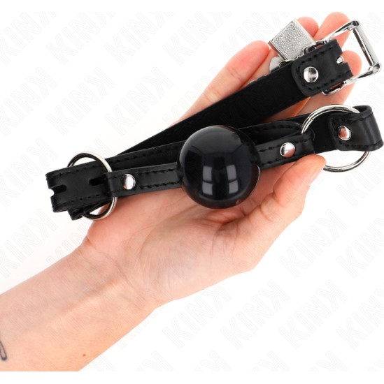 Kink Collar & Gag KINK - TPE BALL 4 CM GAG WITH BLACK LOCK 60 x 2 CM