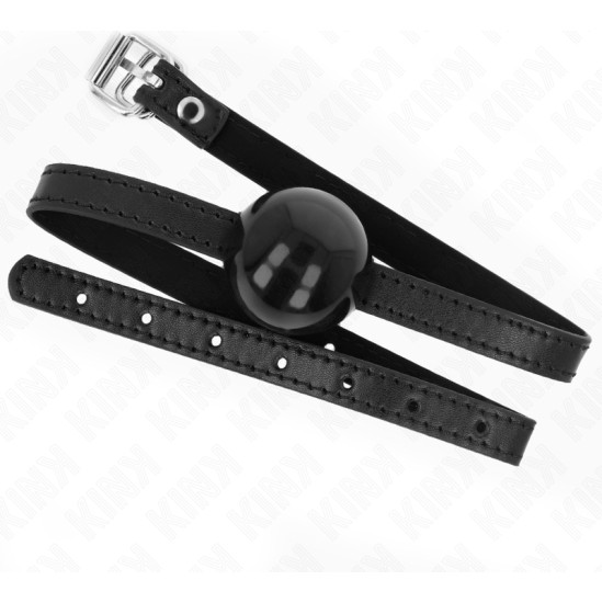 Kink Collar & Gag KINK - BLACK SINGLE SOLID BALL 4 CM GAG 65 x 1.5 CM