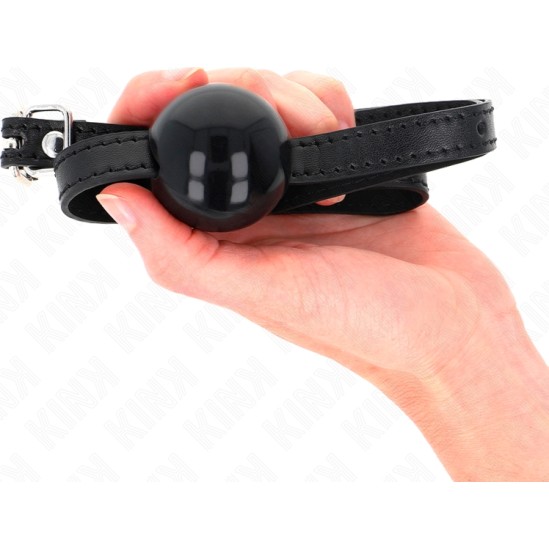 Kink Collar & Gag KINK - BLACK SINGLE SOLID BALL 4 CM GAG 65 x 1.5 CM