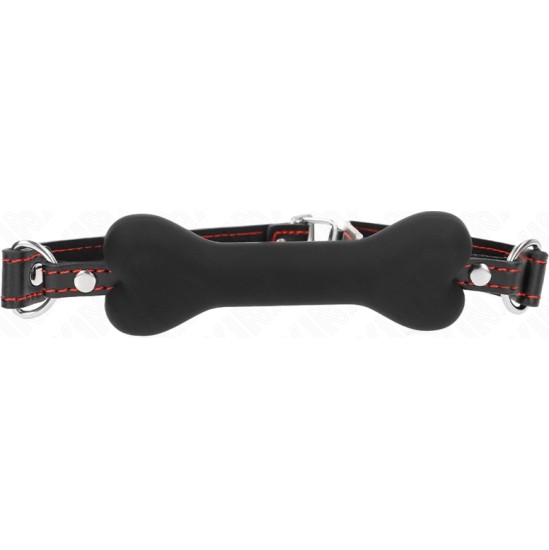 Kink Collar & Gag KINK - BLACK BONE 12 CM GAG 63 x 2 CM
