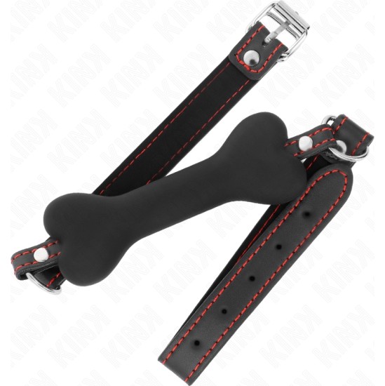 Kink Collar & Gag KINK - BLACK BONE 12 CM GAG 63 x 2 CM