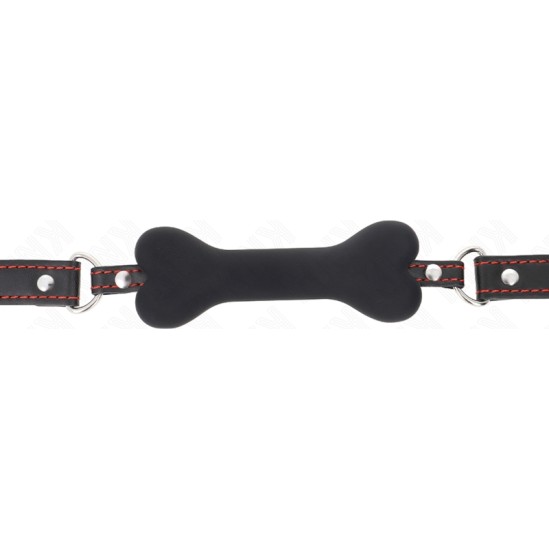 Kink Collar & Gag KINK - BLACK BONE 12 CM GAG 63 x 2 CM