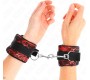 Kink Wrist Restraint KINK - SHORT VELVET LACE WRIST RESTRAINTS AND NYLON BIND RED / BLACK 23 X 6.5 CM