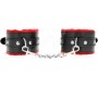 Kink Wrist Restraint KINK - PREMIUM FUR LINED WRIST RESTRAINTS RED WITH BLACK BELT ADJUSTABLE 17-29 CM X 6 CM