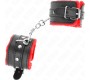 Kink Wrist Restraint KINK - PREMIUM FUR LINED WRIST RESTRAINTS RED WITH BLACK BELT ADJUSTABLE 17-29 CM X 6 CM
