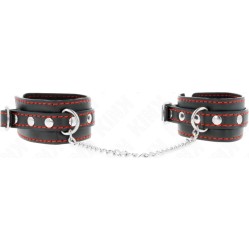 Kink Wrist Restraint KINK - SMALL WRIST RESTRAINTS BLACK WITH RED LINING ADJUSTABLE 14-24 CM X 3.5 CM