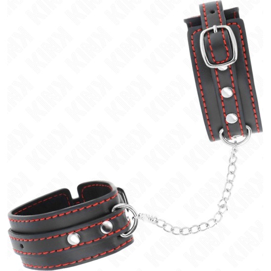 Kink Wrist Restraint KINK - SMALL WRIST RESTRAINTS BLACK WITH RED LINING ADJUSTABLE 14-24 CM X 3.5 CM