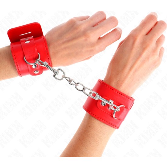 Kink Wrist Restraint KINK - WRIST RESTRAINTS WITH PADLOCK CLOSURE RED ADJUSTABLE 16-23 CM X 5.5 CM