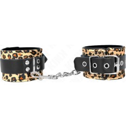 Kink Wrist Restraint KINK - LEOPARD REAL LEATHER WRIST RESTRAINT ADJUSTABLE 18-29 CM X 5.5 CM