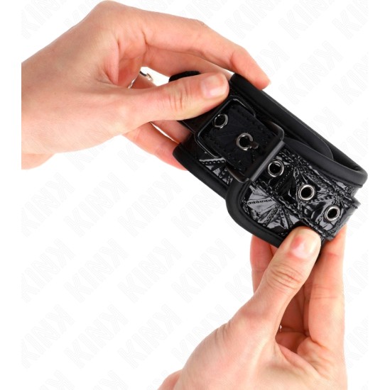 Kink Wrist Restraint KINK - DIAMOND PATTERN WRIST RESTRAINTS BLACK ADJUSTABLE 17-26 CM X 5.5 CM