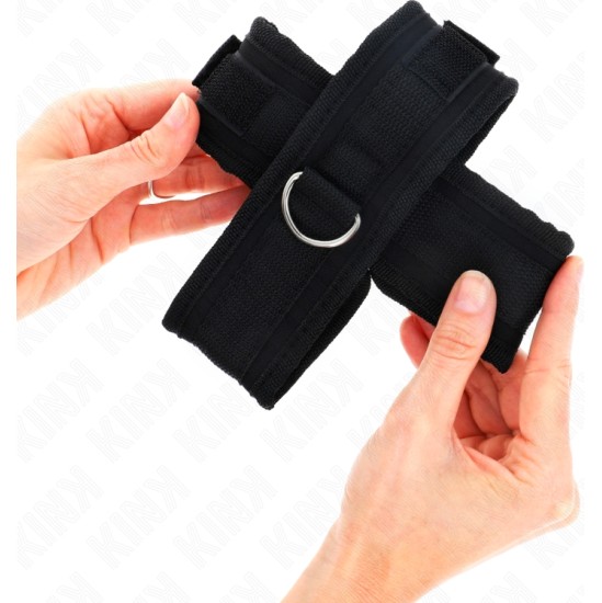 Kink Wrist Restraint KINK - CROSS CUFFS BLACK 34 X 5.5 CM