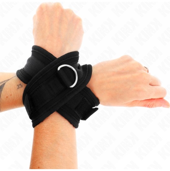 Kink Wrist Restraint KINK - CROSS CUFFS BLACK 34 X 5.5 CM