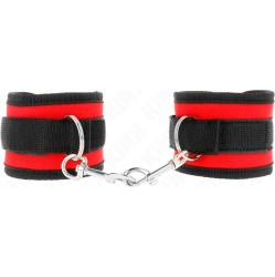 Kink Wrist Restraint KINK - NYLON BIND HOOK&LOOP WRIST RESTRAINTS RED-BLACK MODEL 2 ADJUSTABLE 18-35 CM X 6 CM