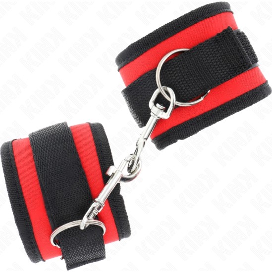 Kink Wrist Restraint KINK - NYLON BIND HOOK&LOOP WRIST RESTRAINTS RED-BLACK MODEL 2 ADJUSTABLE 18-35 CM X 6 CM