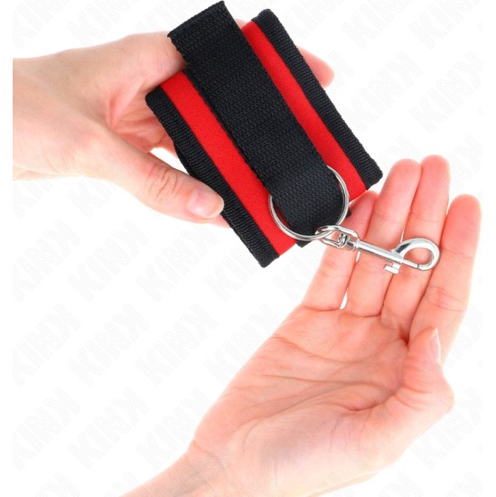 Kink Wrist Restraint KINK - NYLON BIND HOOK&LOOP WRIST RESTRAINTS RED-BLACK MODEL 2 ADJUSTABLE 18-35 CM X 6 CM
