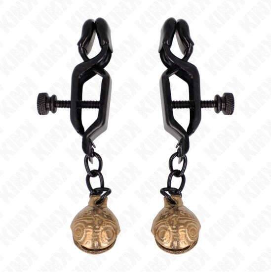 Kink Nipple Grip KINK - BELL JAW STYLE NIPPLE CLAMPS BLACK 7 CM