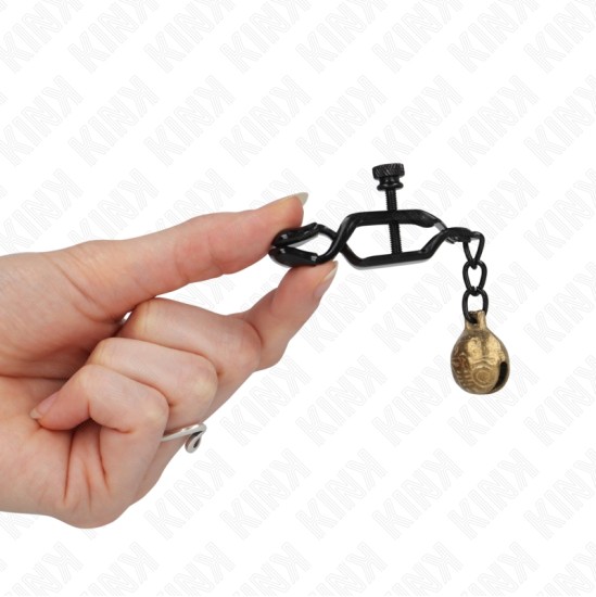 Kink Nipple Grip KINK - BELL JAW STYLE NIPPLE CLAMPS BLACK 7 CM