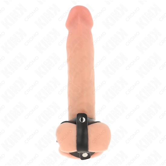 Kink Ring Power KINK - ADJUSTABLE LEATHER PENIS RING AND BALL DIVIDER STRAP