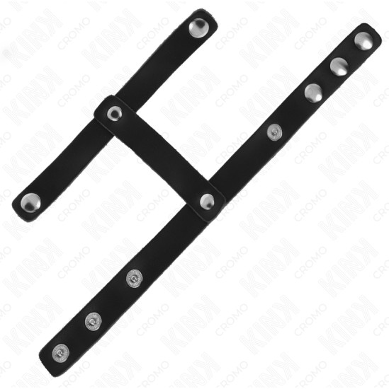 Kink Ring Power KINK - ADJUSTABLE LEATHER PENIS RING AND BALL DIVIDER STRAP