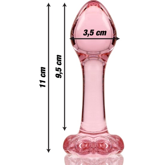 Nebula Series By Ibiza MODEL 2 ANAL PLUG BOROSILICATE GLASS PINK 11 CM -O- 3.5 CM