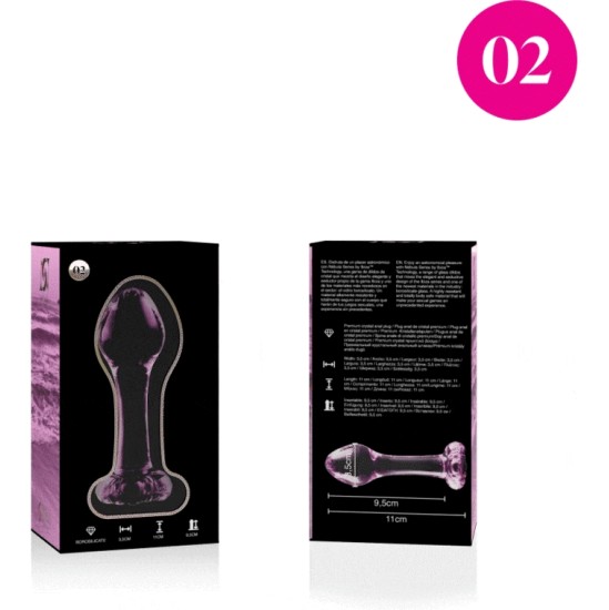 Nebula Series By Ibiza MODEL 2 ANAL PLUG BOROSILICATE GLASS PINK 11 CM -O- 3.5 CM
