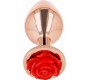 Kink Pleasure Plugs KINK - PINK GOLD ANAL PLUG WITH RED ROSE M
