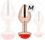 Kink Pleasure Plugs KINK - PINK GOLD ANAL PLUG WITH RED ROSE M