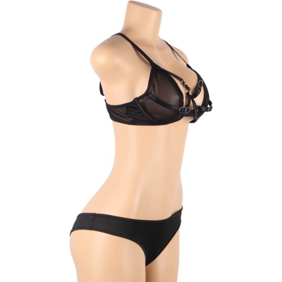 Subblime Sets SUBBLIME - TWO PIECE SET OF TRANSPARENCY BRA AND S/M STRIPS