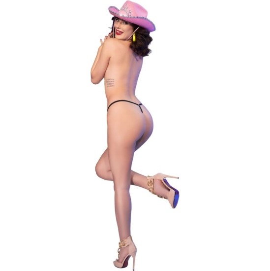 Chilirose Panties & Thongs CHILIROSE - CR 4836 THONG KISS ME BLACK S/M