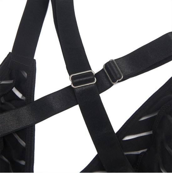 Subblime Bodystockings SUBBLIME - 954154 BODY WITH GARTER BELT BLACK L/XL