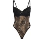 Subblime Bodies SUBBLIME - 955618 LACE BODYSUIT WITH BOTTOM CLOSURE BLACK S/M