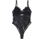 Subblime Bodies SUBBLIME - 955618 LACE BODYSUIT WITH BOTTOM CLOSURE BLACK S/M