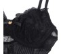 Subblime Bodies SUBBLIME - 955618 LACE BODYSUIT WITH BOTTOM CLOSURE BLACK S/M