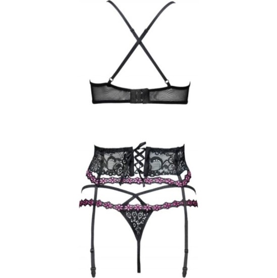 Livco Corsetti Sets LIVCO CORSETTI FASHION - SNEHANA LC 90443 BRA + GARTER BELT + PANTY BLACK