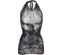 Subblime Dresses SUBBLIME - 952075 SHORT FISHNET DRESS WITH BACK BACK AND HEART DETAIL BLACK ONE SIZE