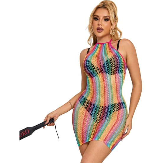 Subblime Dresses SUBBLIME - 952341 RAINBOW FISHNET DRESS ONE SIZE