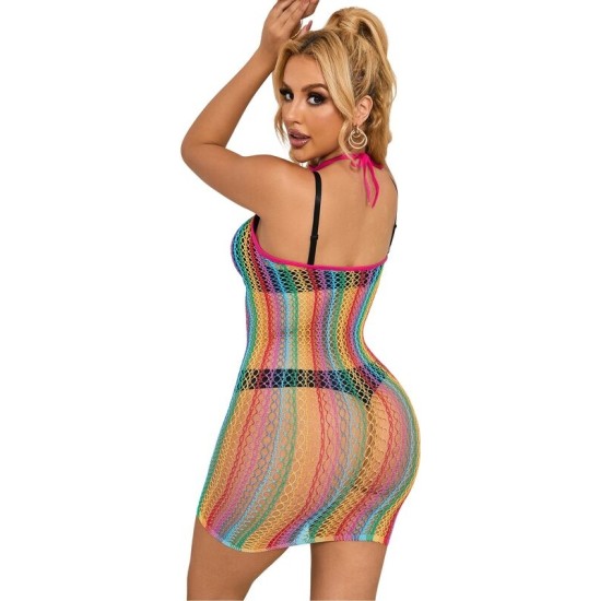 Subblime Dresses SUBBLIME - 952341 RAINBOW FISHNET DRESS ONE SIZE