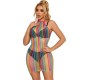 Subblime Dresses SUBBLIME - 952341 RAINBOW FISHNET DRESS ONE SIZE