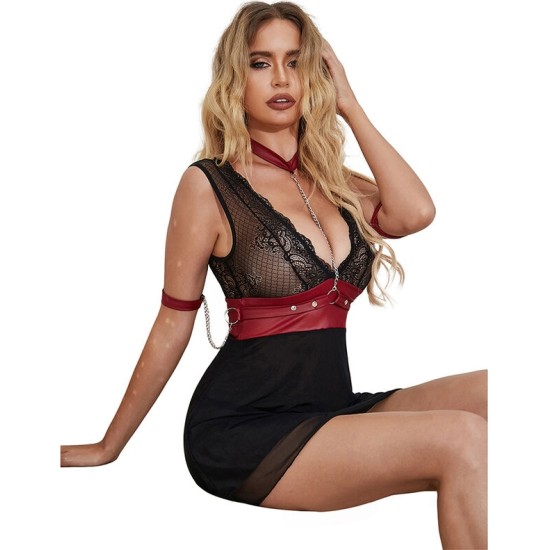 Subblime Dresses SUBBLIME - 954437 LACE BONDAGE DRESS BLACK L/XL