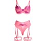 Subblime Sets SUBBLIME - 955359 SET OF BRA WITH LACE AND GARTER LINKS PINK AND PURPLE S/M