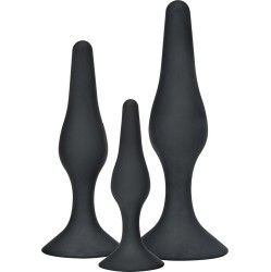 Toyjoy ANAL PLAY CURVY COMPANIONS ANAL PLUG 3 PIECES BLACK