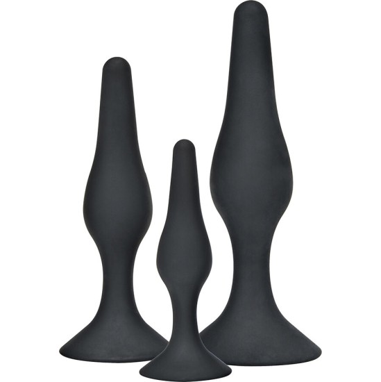 Toyjoy ANAL PLAY CURVY COMPANIONS ANAL PLUG 3 PIECES BLACK