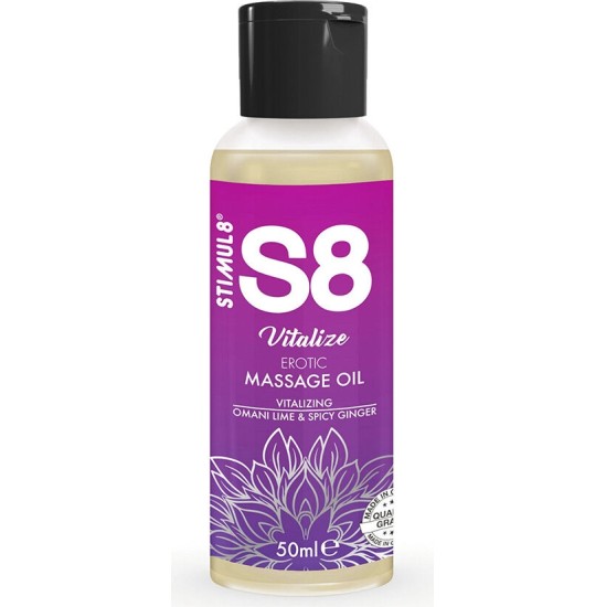 Stimul8 S8 VITALIZE EROTIC MASSAGE OIL LIME 50 ML
