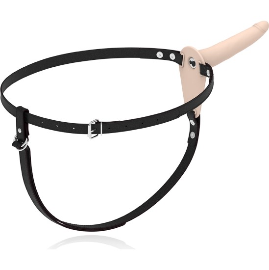 Fetish Submissive Harness FLESH SILICONE VIBRATOR 15 CM