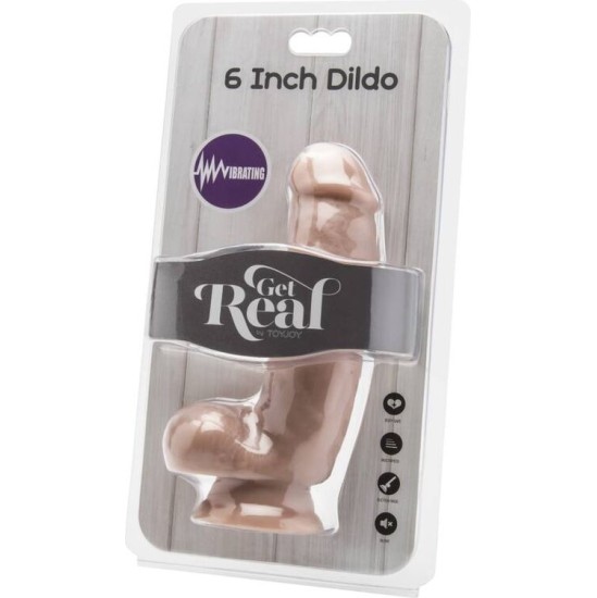 Get Real DILDO 12 CM WITH BALLS VIBRATOR SKIN