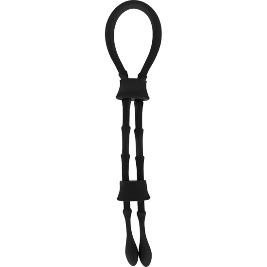 Ohmama Fetish SILICONE CORD-COCK AND TESTICLES RING