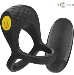 Intense Couples Toys INTENSE - ALEX VIBRATOR DOUBLE PENIS RING 10 VIBRATIONS BLACK
